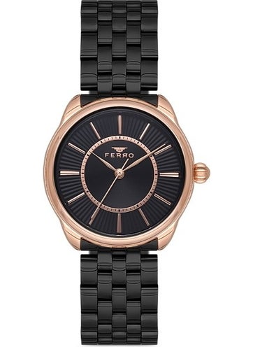FERRO Black Steel Strap Women's Wristwatch F21152A-R F21152A-R  - Image 1