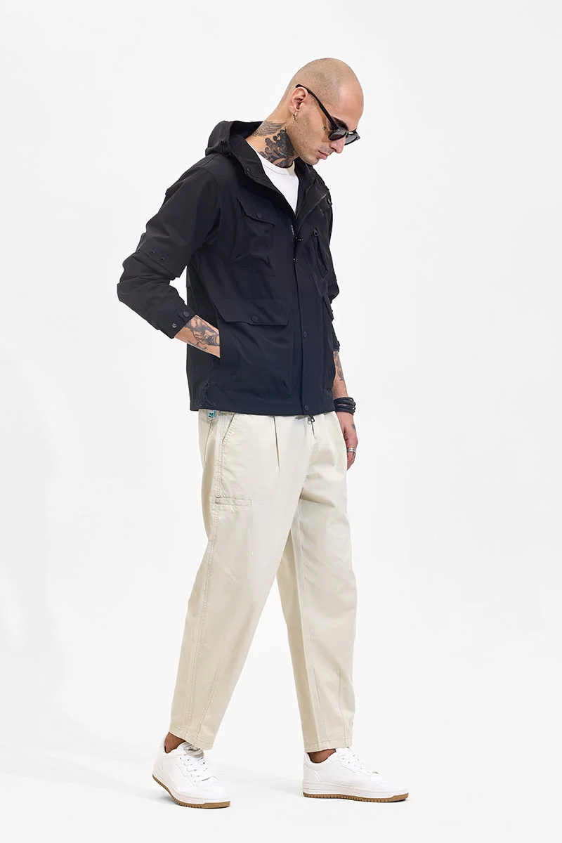 Snitch Black Black Multi Pocket Hooded Jacket for Men | Best Price UAE