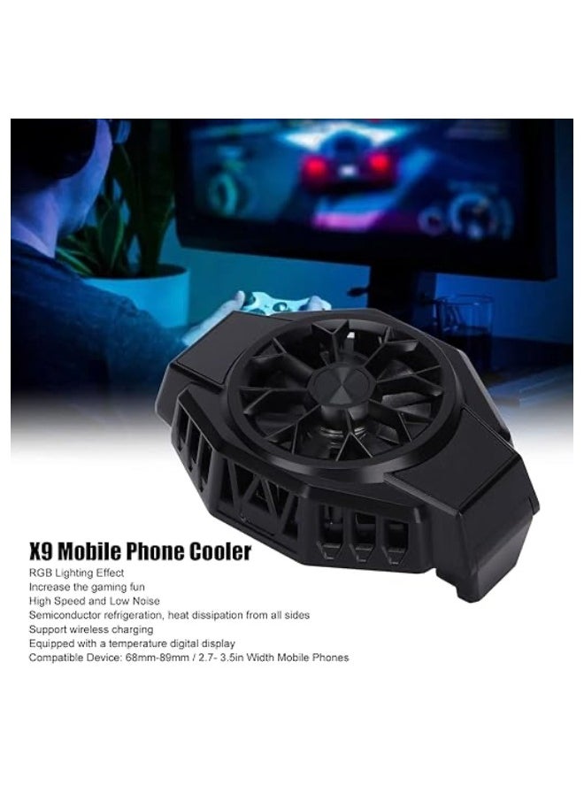 Cell Phone Cooler Fun Cooler 2Pro, Cellphone Radiator with LED Temperature Display/Sleep Timer/Fan Speed Settings for 2.63-3.46 inches iOS/Android Semiconductor Heatsink Cooling  - Image 4