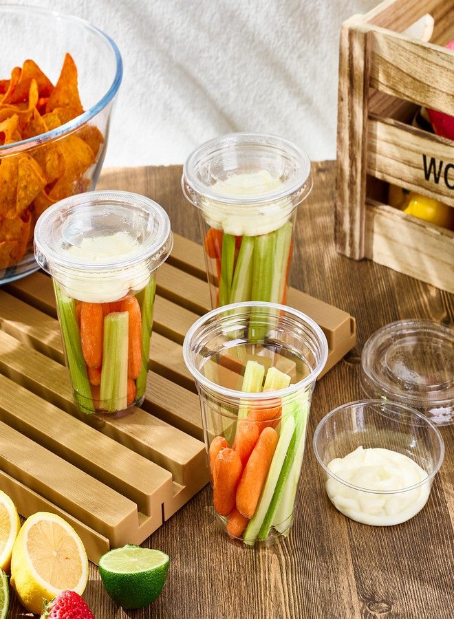 Lilymicky 50 Sets 12 oz Clear Plastic Parfait Cups with Insert & Flat lids, Disposable Yogurt Fruit Cups for Kids, for Dips and Veggies, Breakfast and Snacks - Image 5