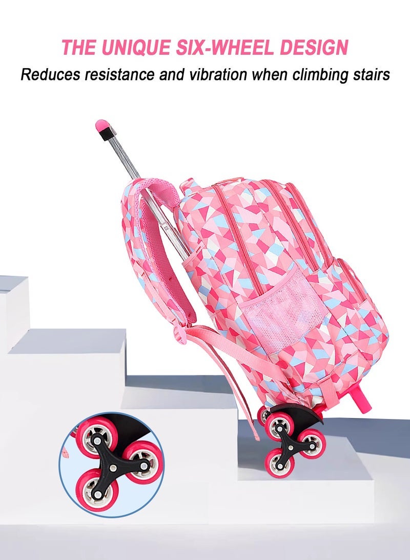 URbazaar 3-PCS Boys Rolling Backpacks Kids'Luggage Wheeled Backpack for School Boys Trolley Bags Roller Bookbag with Lunch Bag - Image 5