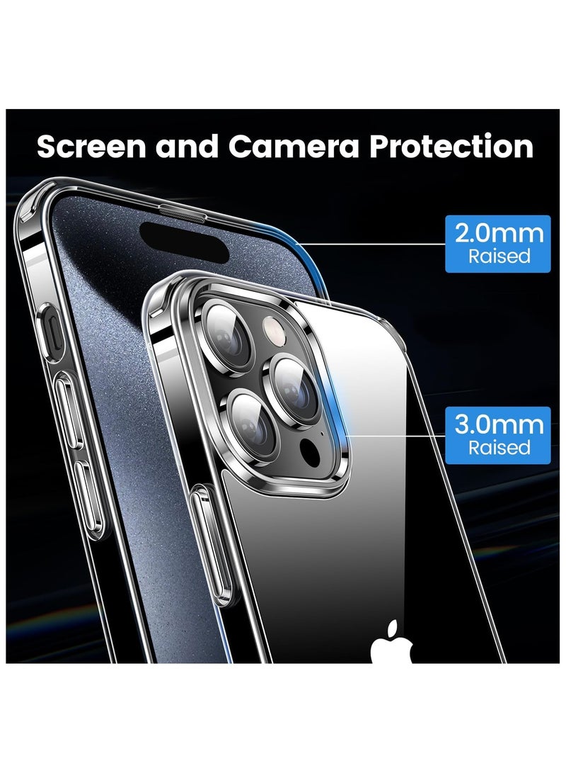 جراب iPhone 16 Pro Max شفاف كريستالي، [تقنية صفراء أبدًا] [حماية بدرجة ميل 12FT] غطاء نحيف شفاف للنساء والرجال لهاتف iPhone 16 ProMax مقاس 6.9 بوصة، شفاف - Image 4