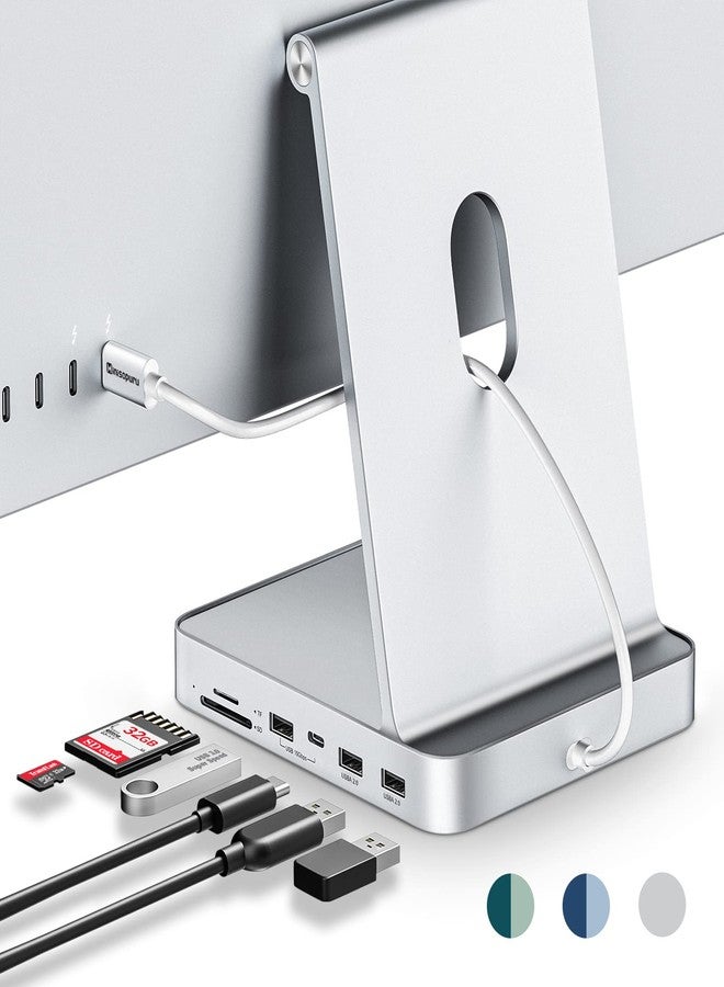 minisopuru موزع USB-C من مينيسوبورو لأجهزة iMac مقاس 24 بوصة 2021/2023، محول موزع USB يدعم محركات أقراص M.2 NVMe SSD، موزع USB لأجهزة iMac M1/M3، ملحقات iMac مع منفذ USB-C بسرعة 10 جيجابت في الثانية، منفذ USB-A 3.2، منفذ SD/TF، محرك أقراص M.2 SSD (غير مرفق)، فضي اللون. - Image 1