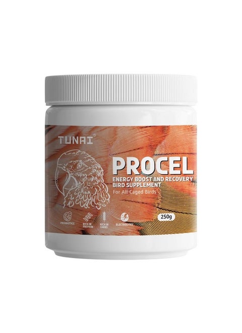 Procel |250G| Instant Release Of Electrolytes, Proteins, Calcium, Probiotics & Other Nutrients For All Caged Birds, Supports Recovery Of Birds From Stress And Illness