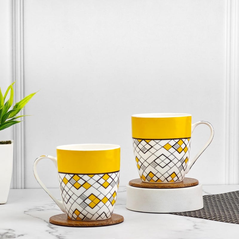 UPC Set of 2 CoffeeMilk Mug New Modern Design Fine Bone China Ceramics TablewareDrinkware Premium Lightweight Coffee Mugs 260ML MM163 - Image 1
