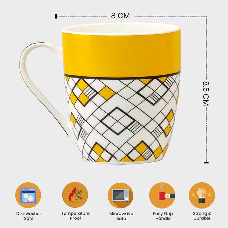 UPC Set of 2 CoffeeMilk Mug New Modern Design Fine Bone China Ceramics TablewareDrinkware Premium Lightweight Coffee Mugs 260ML MM163 - Image 5
