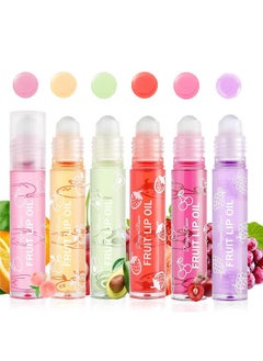 LuckNest Hydrating Roll On Lip Oil, 6 Pcs Lip Glow Oil Plumpimg Lip Balm Long Lasting Non Sticky Lip Gloss Transparent Colorless Moisturizing Lip Lotion  - Image 1
