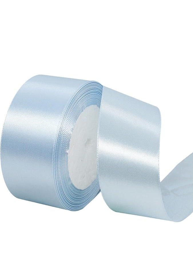 Light Blue Ribbon 1-1/2 Inch, 25 Yards Solid Satin Fabric Ribbons for Gift Wrapping, Christmas Garland, Christmas Tree Ornaments, Bows Making, DIY Crafts, Sewing Projects and Wedding Party - Image 1