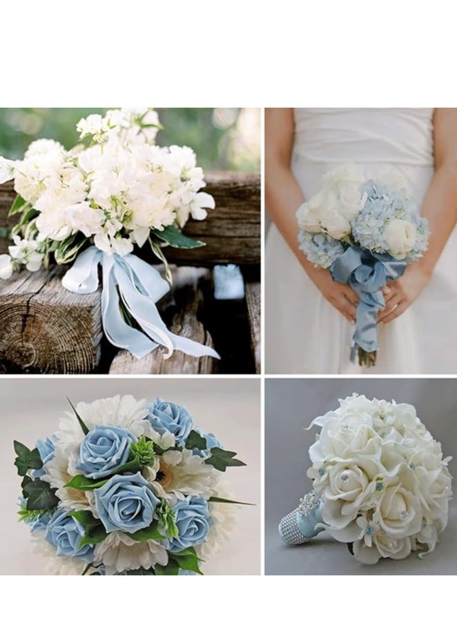 Light Blue Ribbon 1-1/2 Inch, 25 Yards Solid Satin Fabric Ribbons for Gift Wrapping, Christmas Garland, Christmas Tree Ornaments, Bows Making, DIY Crafts, Sewing Projects and Wedding Party - Image 3