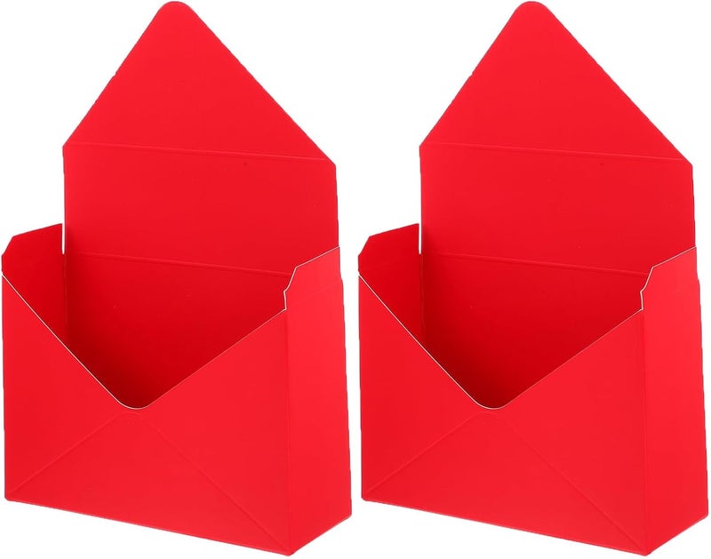 SOIMISS 2pcs Flower Packaging Boxes Bouquet Envelop Paper Boxes Red Cardboard Florist Wrapping Supplies for Handheld Arrangements and Presentation - Image 1