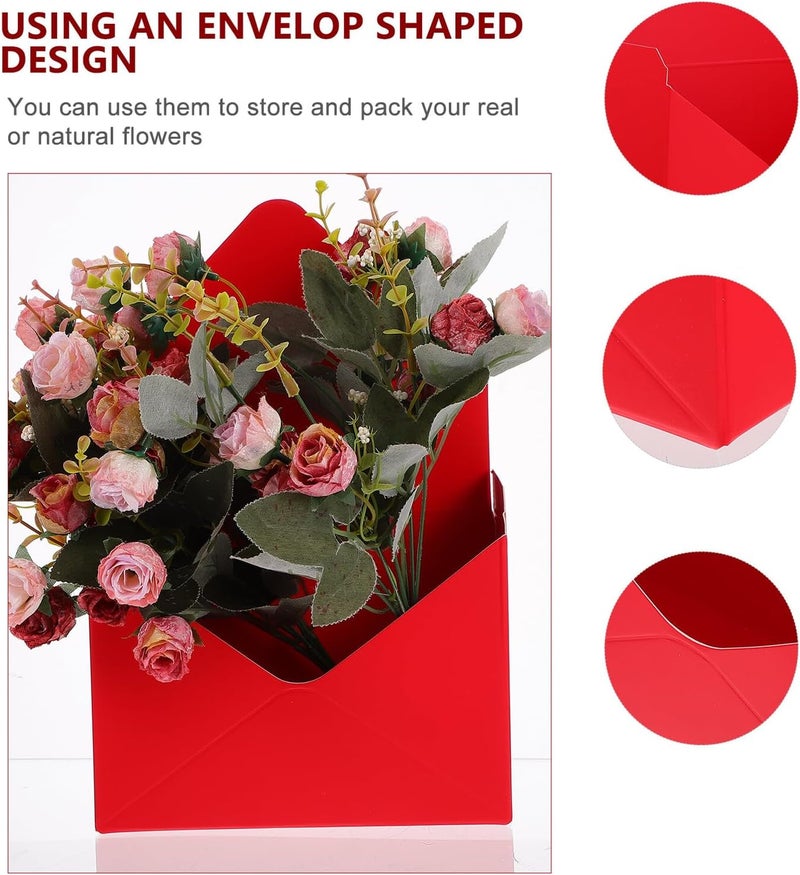 SOIMISS 2pcs Flower Packaging Boxes Bouquet Envelop Paper Boxes Red Cardboard Florist Wrapping Supplies for Handheld Arrangements and Presentation - Image 5