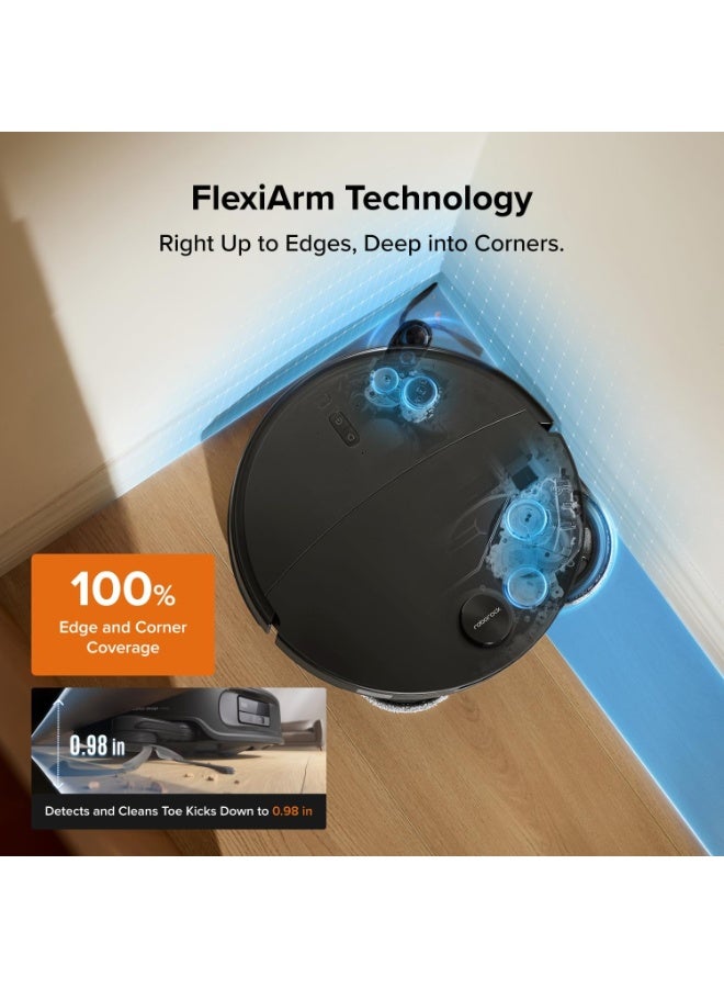 roborock Qrevo Edge 2 Robot Vacuum Cleaner with 25,000Pa Suction, FlexiArm Edge Cleaning, and Smart App Control - Black - Image 3