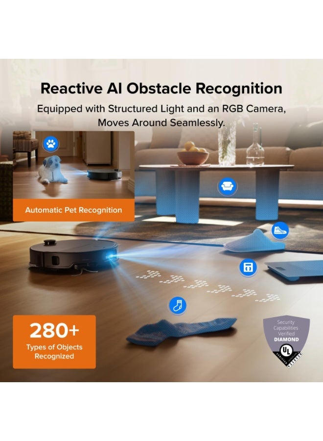 roborock Qrevo Edge 2 Robot Vacuum Cleaner with 25,000Pa Suction, FlexiArm Edge Cleaning, and Smart App Control - Black - Image 2