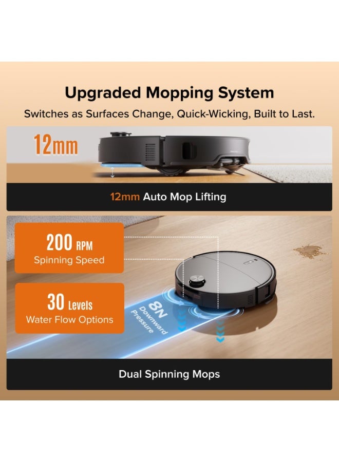 roborock Qrevo Edge 2 Robot Vacuum Cleaner with 25,000Pa Suction, FlexiArm Edge Cleaning, and Smart App Control - Black - Image 4