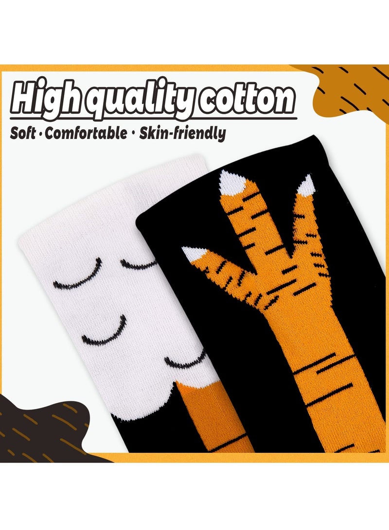 Barakah 2 PCS Chicken Leg Socks, Chicken Feet Stockings, Funny Chicken Socks Women, Cotton Knee Thigh High Socks Novelty Pattern Athletic Socks for Women Girls Striped Cosplay Socks Funny Gifts - Image 4