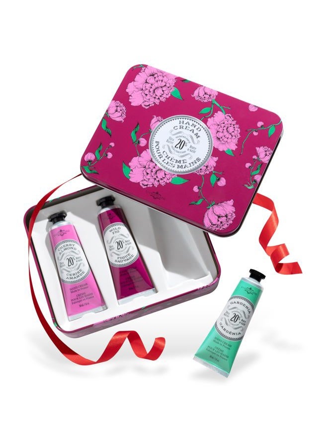 La Chatelaine Hand Cream Gift Set for Women, Hand Lotion for dry cracked hands, Travel Size, Natural Hand Cream Made in France with Organic Shea Butter (Cherry Almond, Wild Fig, & Gardenia) 3 x 1 fl  - Image 1