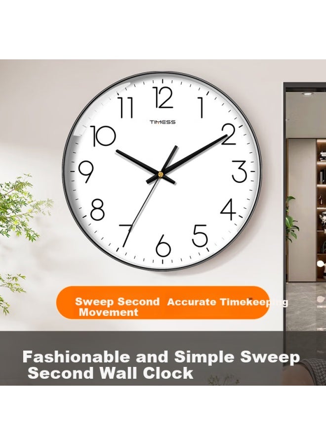 Timess Living Room Clock Household Clock Model Non-perforated Simple Creative Wall-mounted Quartz Clock 30cm - Image 4