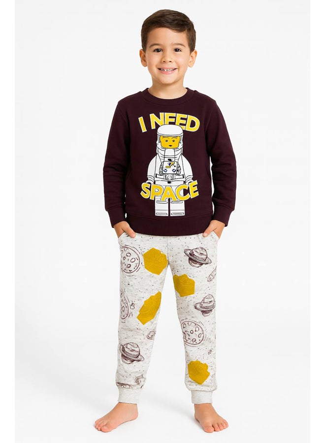 JOCKEY Boy Inner Fleece Need Space Print Winter Pajama Set