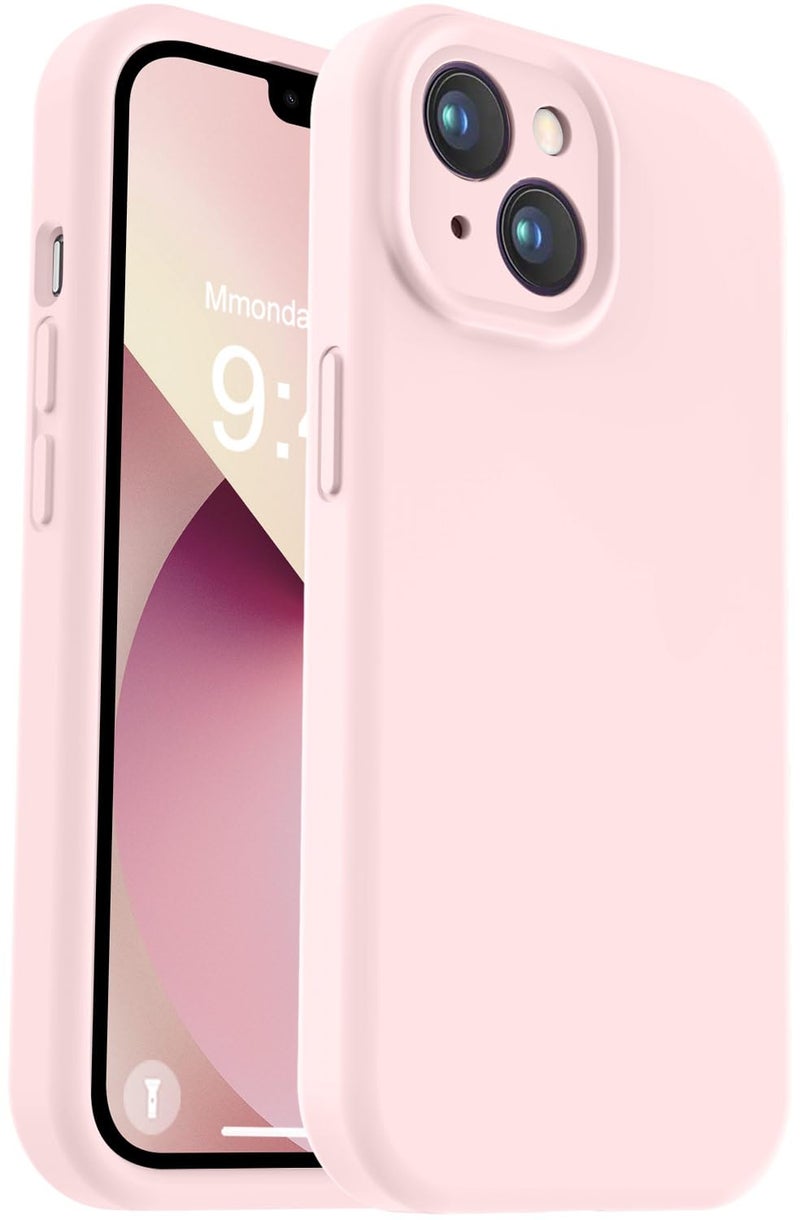 Vooii Compatible with iPhone 13 Case, Liquid Silicone Upgrade [Camera Protection] [Soft Anti-Scratch Microfiber Lining] Shockproof Phone Case for iPhone 13 6.1 inch - Chalk Pink - Image 1