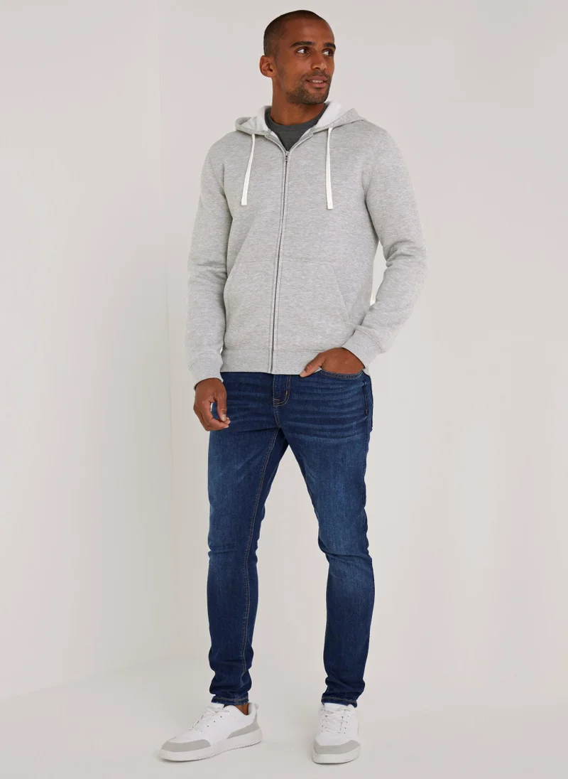 Matalan Grey Essential Zip Up Hoodie