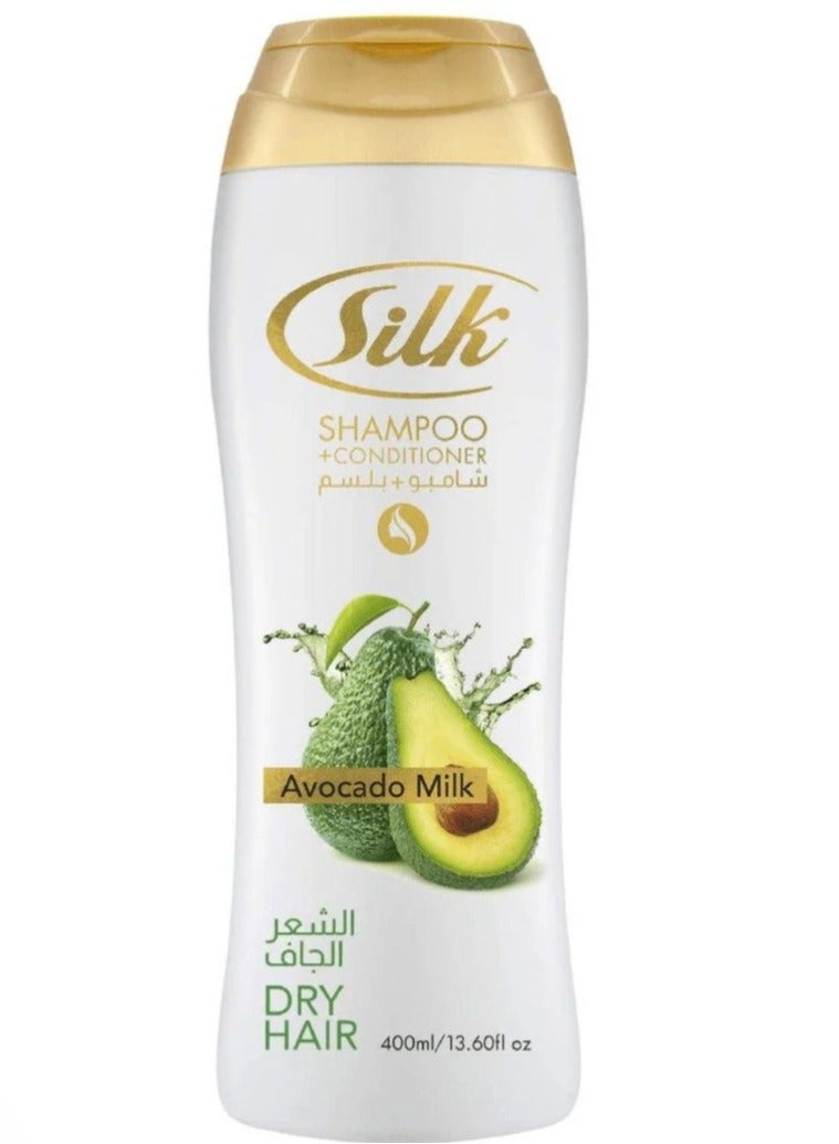 Silk Avocado Milk Shampoo + Conditioner For Dry Hair - 400ml