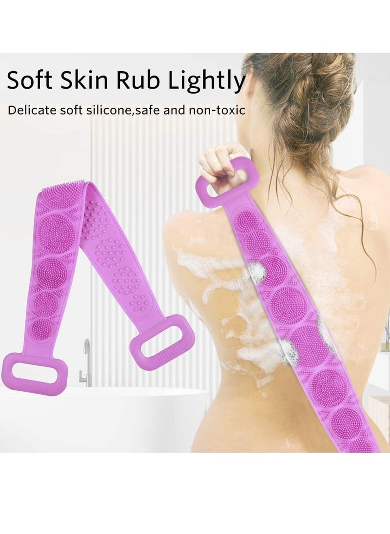 Plan A - Double Sided Silicone Bath Brush, Deep Cleansing and Massage, Exfoliating Loofah for Dead Skin Removal, Easy to Clean, Suitable for All Ages, Perfect for Bathing Baby, Men and Women (Blue) - Image 1