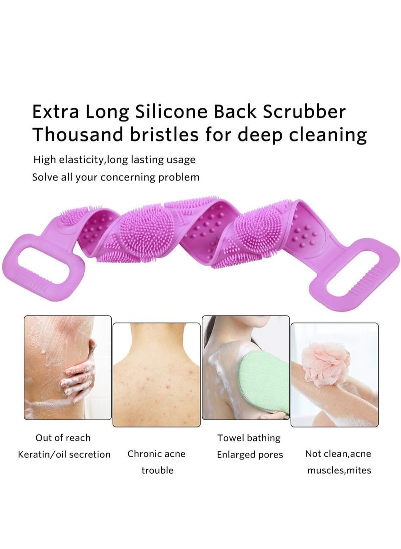 Plan A - Double Sided Silicone Bath Brush, Deep Cleansing and Massage, Exfoliating Loofah for Dead Skin Removal, Easy to Clean, Suitable for All Ages, Perfect for Bathing Baby, Men and Women (Blue) - Image 1