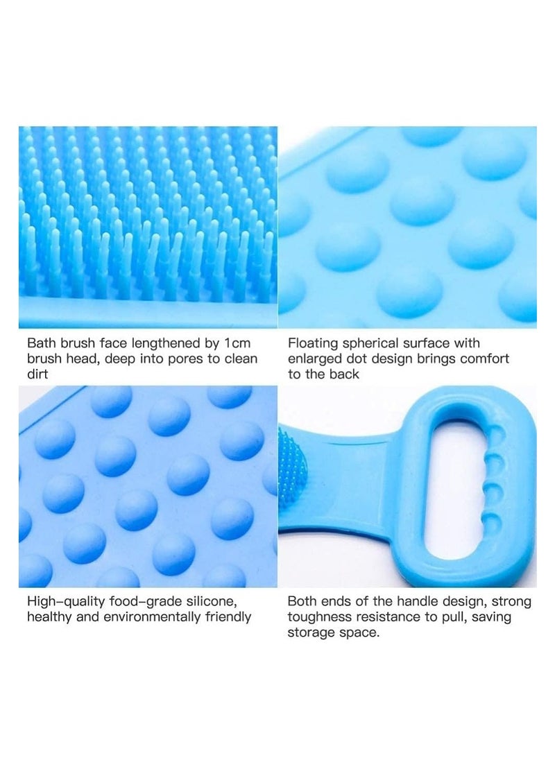 Plan A - Double Sided Silicone Bath Brush, Deep Cleansing and Massage, Exfoliating Loofah for Dead Skin Removal, Easy to Clean, Suitable for All Ages, Perfect for Bathing Baby, Men and Women (Blue) - Image 1
