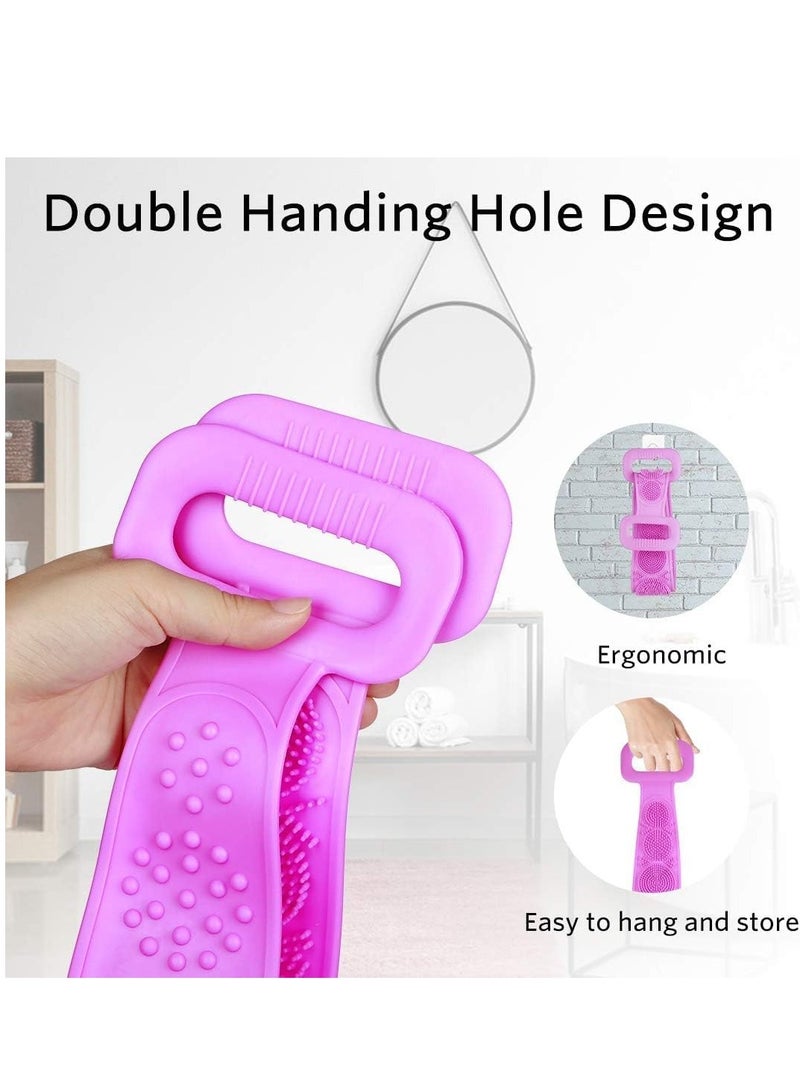 Plan A - Double Sided Silicone Bath Brush, Deep Cleansing and Massage, Exfoliating Loofah for Dead Skin Removal, Easy to Clean, Suitable for All Ages, Perfect for Bathing Baby, Men and Women (Blue) - Image 1