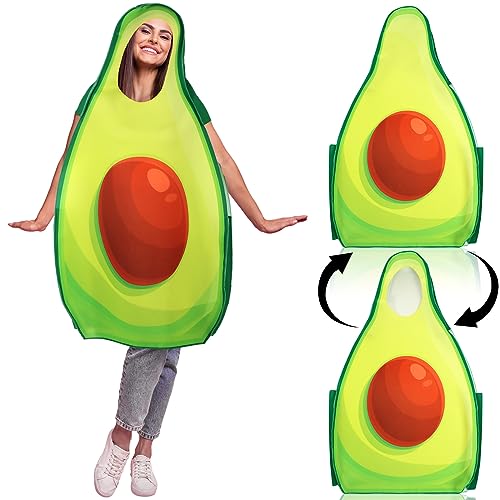 Xaatren Halloween Avocado Outfits Costume for Women Men Funny Fruit Avocado Costume Cosplay Apparel Accessories for Halloween Party - Image 1