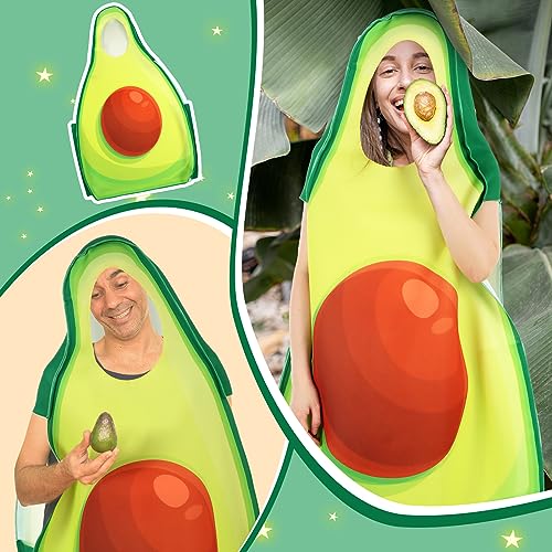 Xaatren Halloween Avocado Outfits Costume for Women Men Funny Fruit Avocado Costume Cosplay Apparel Accessories for Halloween Party - Image 5