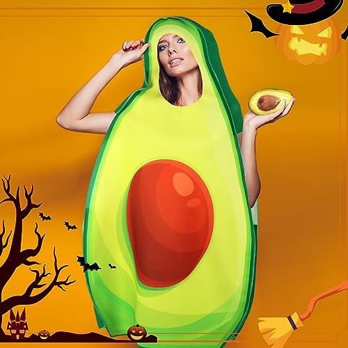 Xaatren Halloween Avocado Outfits Costume for Women Men Funny Fruit Avocado Costume Cosplay Apparel Accessories for Halloween Party - Image 3