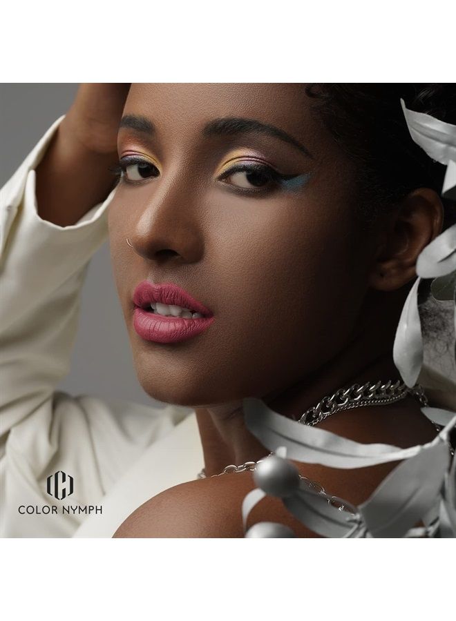 COLOR NYMPH طقم مكياج للنساء - مجموعة مكياج شاملة للمبتدئين والمراهقات - لوحة مكياج للسفر تتضمن 24 ظلال عيون، بودرة كونتور، لمسات شفاه عالية الصبغة، فرش، قلم كحل ومرآة - Image 2