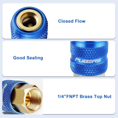 PUIBERS 2PCS Locking Air Chuck,1/4" FNPT Brass Closed Flow Tire Chuck Quick Connect, Tire Inflator Nozzle for Air Compressors,Lock On Air Chucks Max Pressure 150 PSI - Image 5