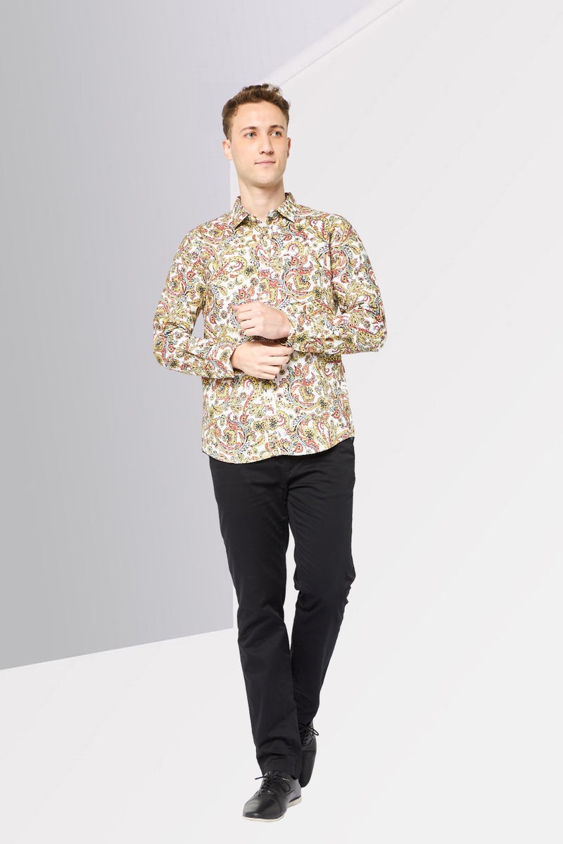 Replay Men Regular Fit Floral Print Long Sleeves Shirt, Muticolor - Image 2