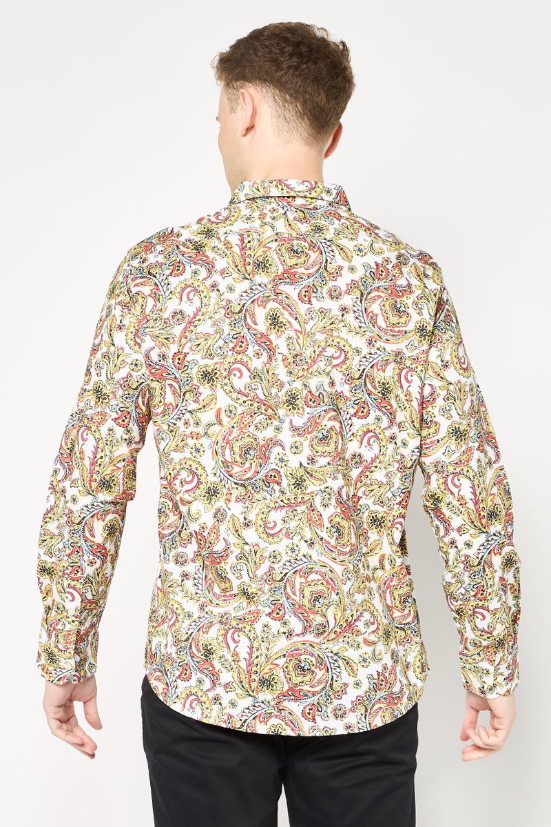 Replay Men Regular Fit Floral Print Long Sleeves Shirt, Muticolor - Image 4