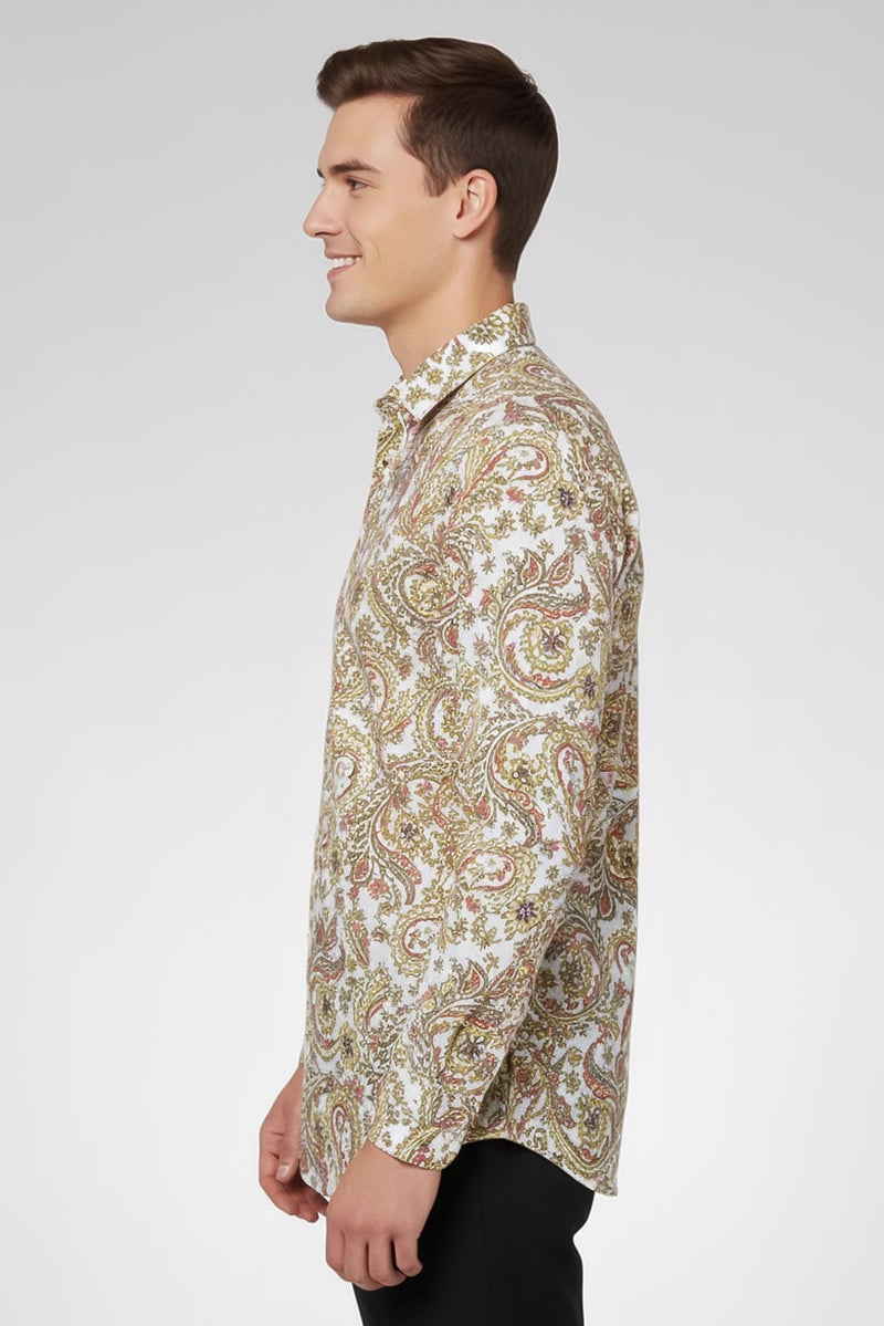 Replay Men Regular Fit Floral Print Long Sleeves Shirt, Muticolor - Image 3