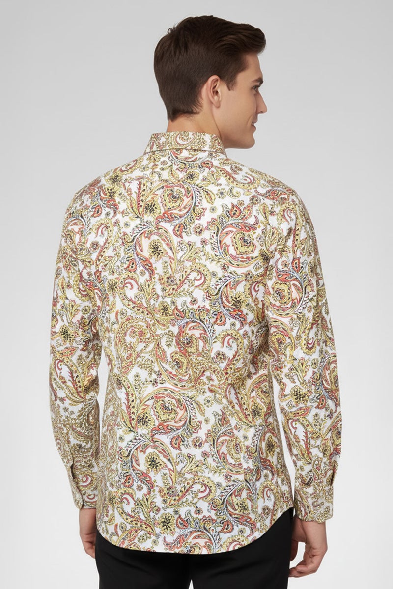 Replay Men Regular Fit Floral Print Long Sleeves Shirt, Muticolor - Image 4