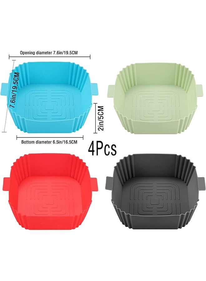 كابتن تيك 4 قطع من بطانات المقلاة الهوائية، سيليكون آمن للطعام، قابلة لإعادة الاستخدام، سهلة التنظيف، مناسبة للفرن/الميكروويف/المقلاة الهوائية/البخار. - Image 4