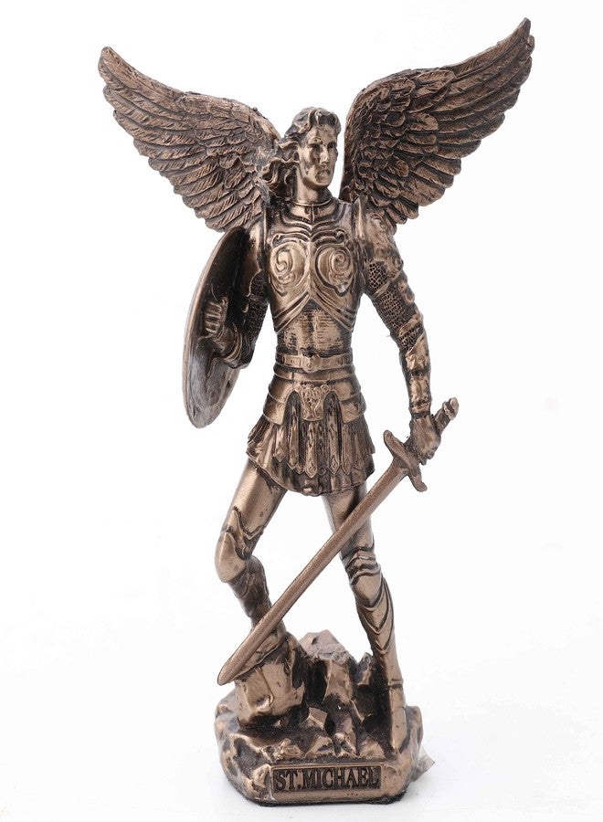 Veronese Design 4.2 Inch Archangel Saint Michael Painted Bronze Finish Religious Figurine - Image 1