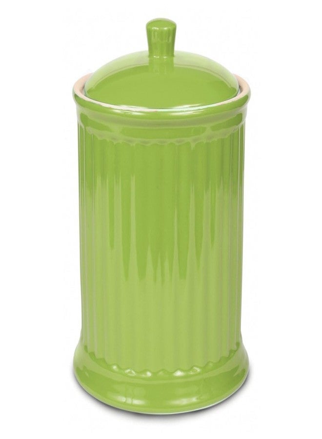 Omniware Simsbury XL Canister, 120oz Stoneware Kitchen Storage Jar with Lid - Large Airtight Container for Baking Essentials, Rustic Ceramic Canister for Coffee, Sugar, or Snacks (Citron) - Image 1