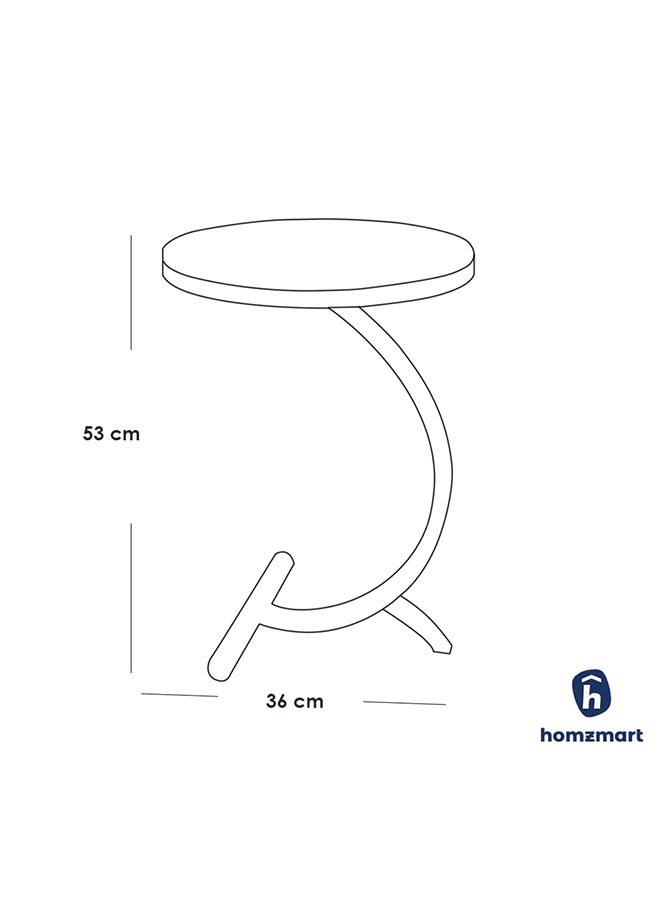 Homzmart Iron and Marble Wood  Black & White - 36×35×53 cm - Image 3