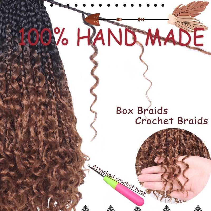 Beverlee Boho 8 Pack Goddess Box Braids 14 Inch Bohemian Crochet Hair with Curly Ends Pre-looped Synthetic for Black Women - Image 4