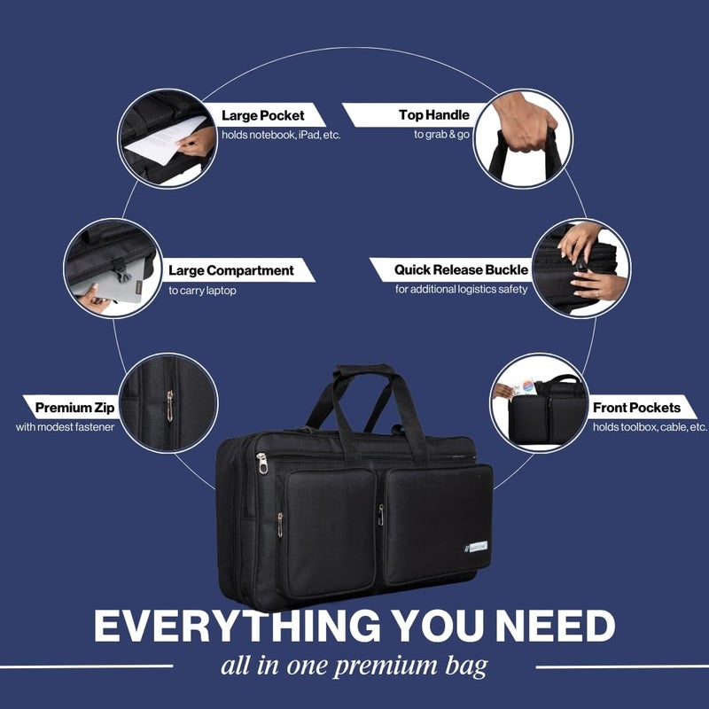 Baritone حقيبة مع قسم للابتوب لوحدة التحكم DJ، غطاء مبطن متوافق مع Pioneer DDJ-FLX4/DDJ-REV1/DDJ-400/DDJ-SB3/DDJ-RB/Roland DJ-202 حقيبة سوداء - Image 4