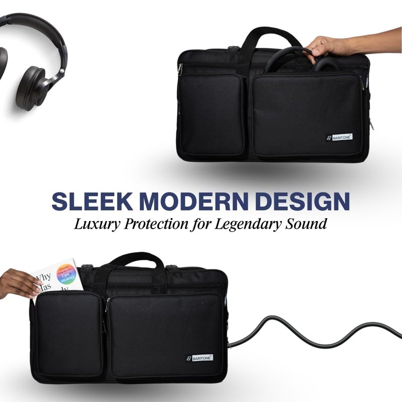 Baritone حقيبة مع قسم للابتوب لوحدة التحكم DJ، غطاء مبطن متوافق مع Pioneer DDJ-FLX4/DDJ-REV1/DDJ-400/DDJ-SB3/DDJ-RB/Roland DJ-202 حقيبة سوداء - Image 3