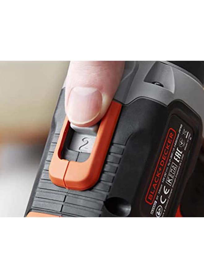 BLACK+DECKER 18V Li-Ion Cordless Hammer Drill Kit with 160 Accessories in Kitbox, 2 x 1.5Ah Batteries, Orange/Black - BCD003BAST-GB, Black/Orange - Image 3