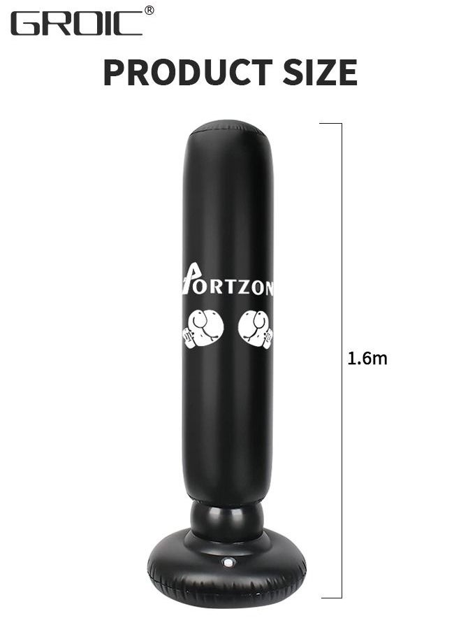 GROIC - Inflatable Punching Bag For Kids, 63 Inch Inflatable Kids Punching Bag with Stand for Bounce-Back Bop Bag for Play, Boxing, Karate, Inflatable Toy Punching Bag Practice Kickboxing with pump - Image 1