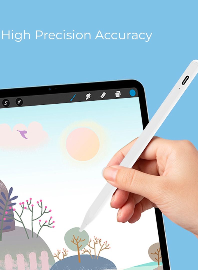 blupebble Sketch Pro Magnetic Stylus Pencil for iPad | Aluminum Body, Palm Rejection, Tilt Sensitivity & Fast Charging | Compatible with Apple iPad Pro/Air/Mini (2018 & Later) - Image 5