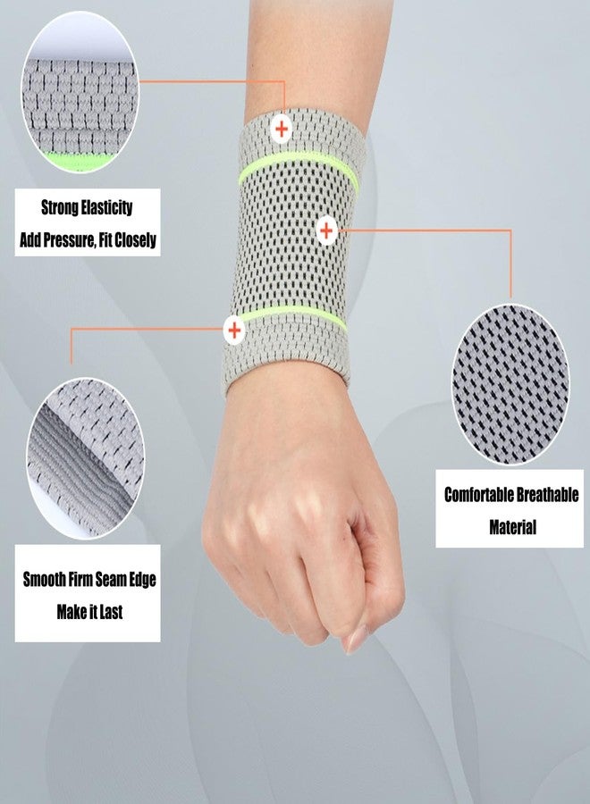 ZHENAN 2 Pack Breathable Sports Band for Men- Sweat Free Knit Wrist Band for Basketball, Badminton, Gym, Tennis, Volleyball - Flexible Joint Protection for Workouts - Image 2