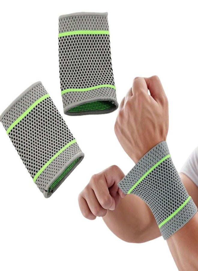 ZHENAN 2 Pack Breathable Sports Band for Men- Sweat Free Knit Wrist Band for Basketball, Badminton, Gym, Tennis, Volleyball - Flexible Joint Protection for Workouts - Image 1